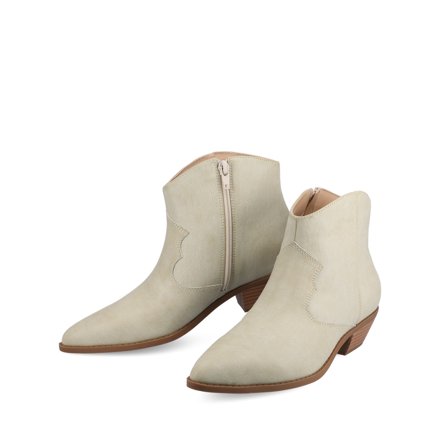 TALIAH WESTERN ANKLE BOOTIES - Bone