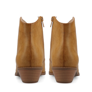 TALIAH WESTERN ANKLE BOOTIES IN WIDE - Tan