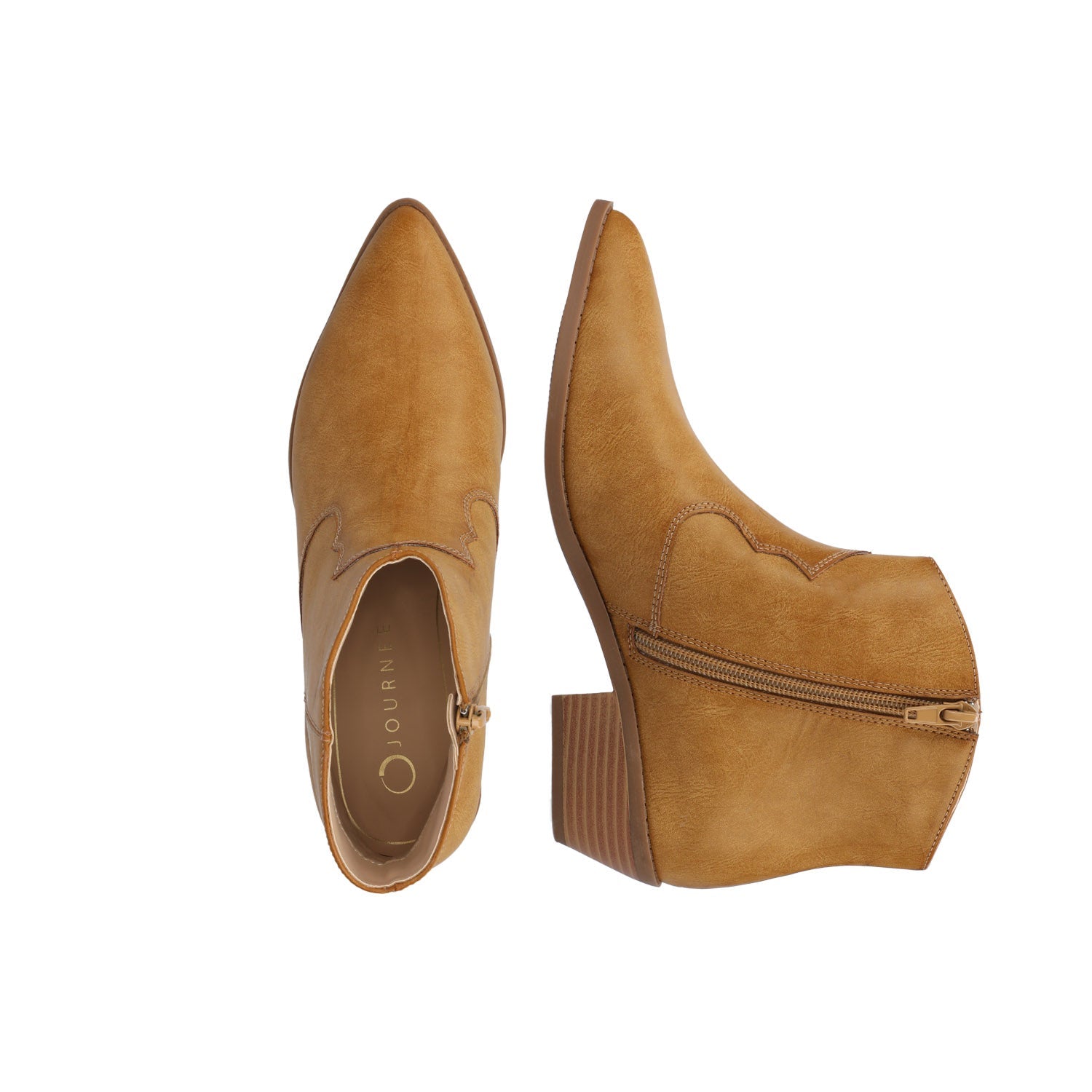 TALIAH WESTERN ANKLE BOOTIES - Tan