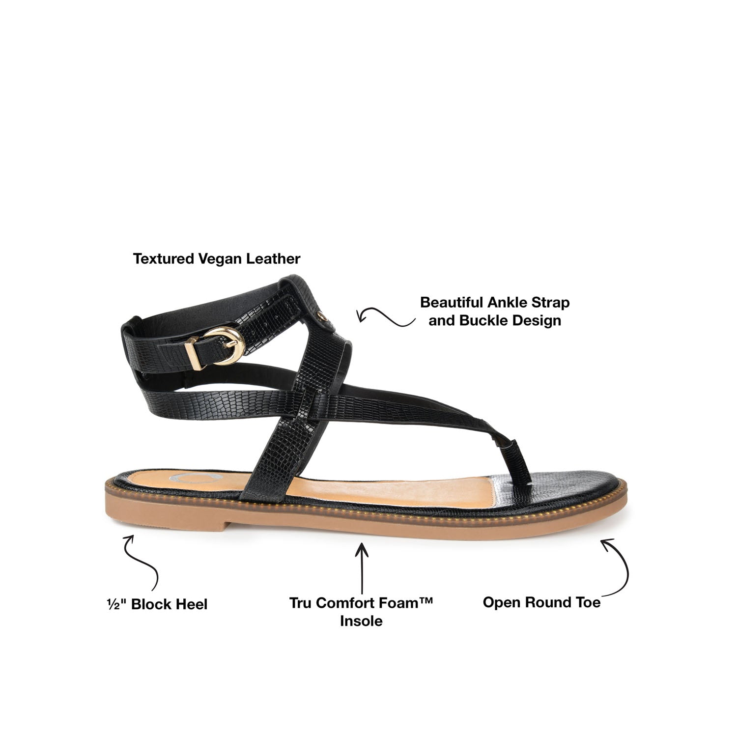 TANGIE MULTI STRAP SANDALS IN VEGAN LEATHER - Black