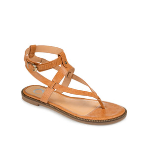 TANGIE MULTI STRAP SANDALS IN VEGAN LEATHER - Tan