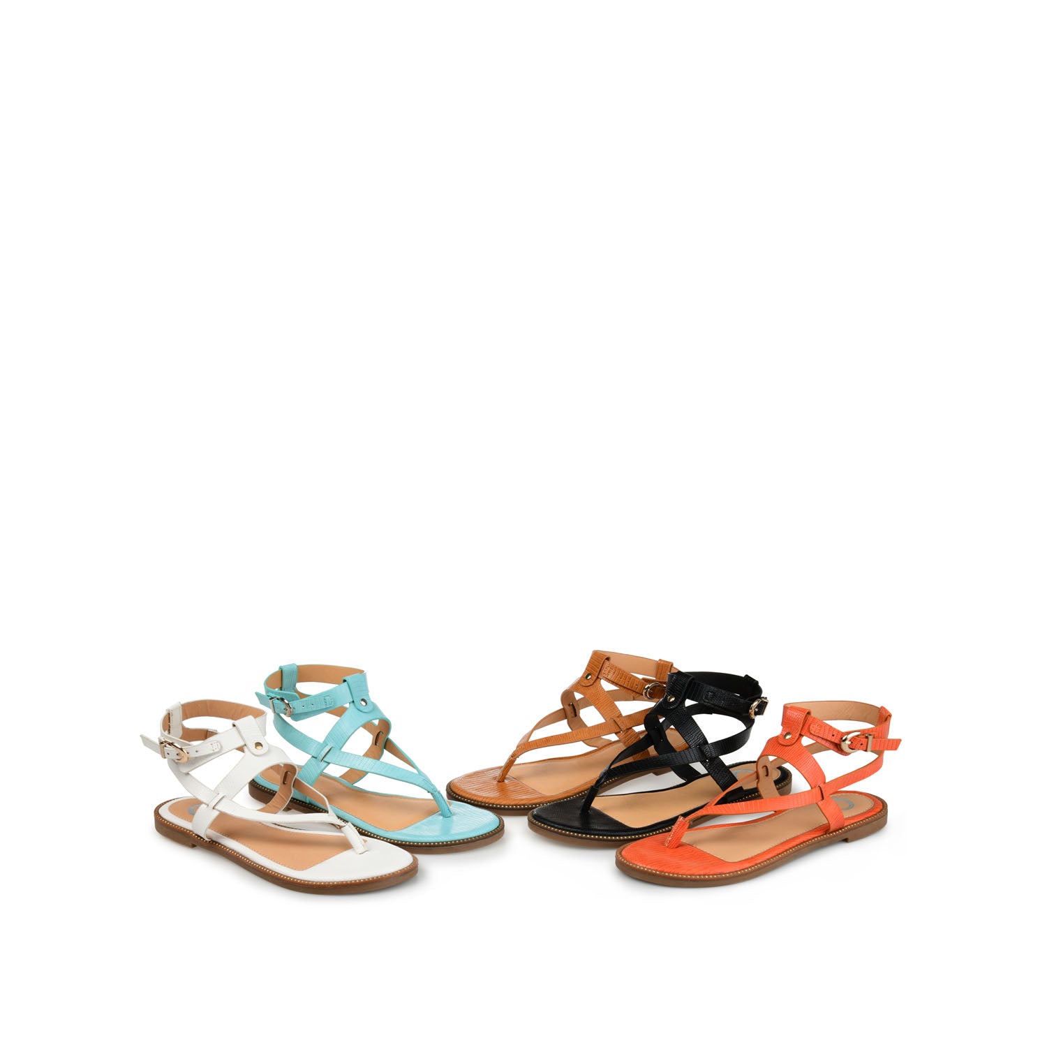 TANGIE MULTI STRAP SANDALS IN FAUX LEATHER
