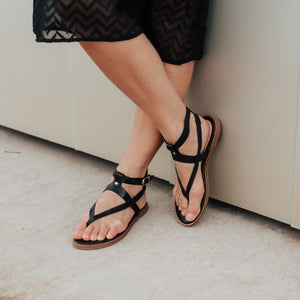 TANGIE MULTI STRAP SANDALS IN FAUX LEATHER
