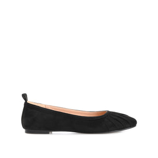 TANNYA RUCHED BALLET FLATS IN FAUX SUEDE