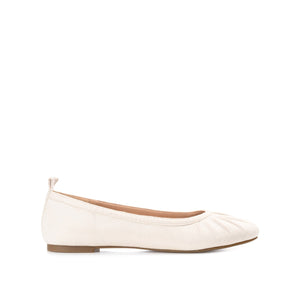 TANNYA RUCHED BALLET FLATS IN FAUX SUEDE - Bone
