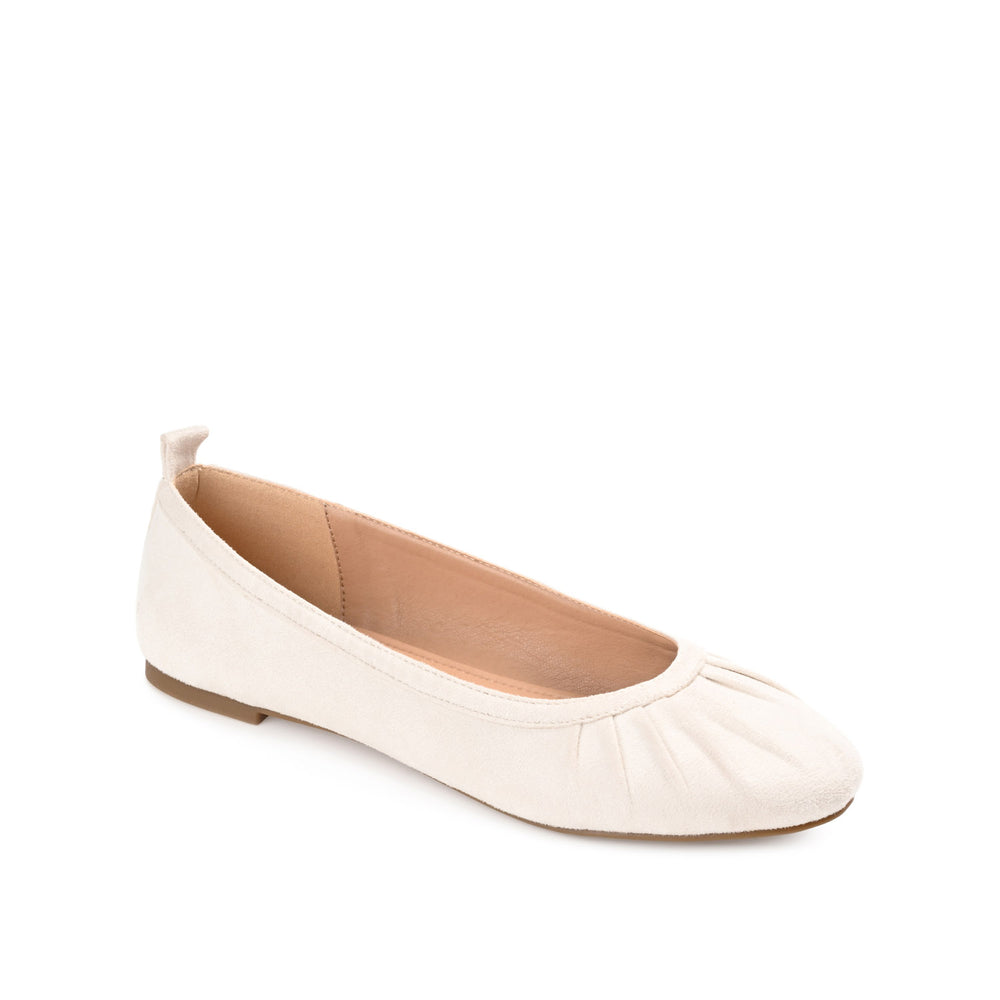 TANNYA RUCHED BALLET FLATS IN FAUX SUEDE