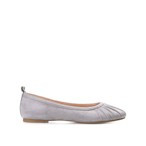 TANNYA RUCHED BALLET FLATS IN FAUX SUEDE - Grey