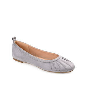 TANNYA RUCHED BALLET FLATS IN FAUX SUEDE - Grey