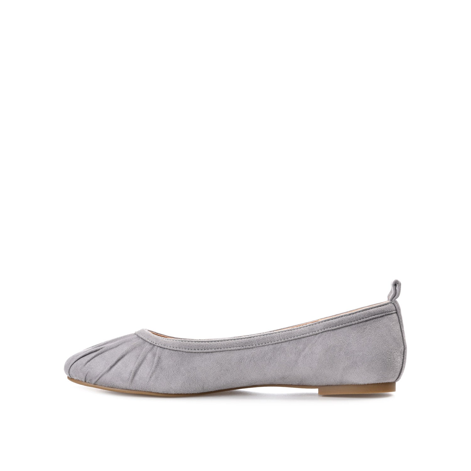 TANNYA RUCHED BALLET FLATS IN FAUX SUEDE - Grey