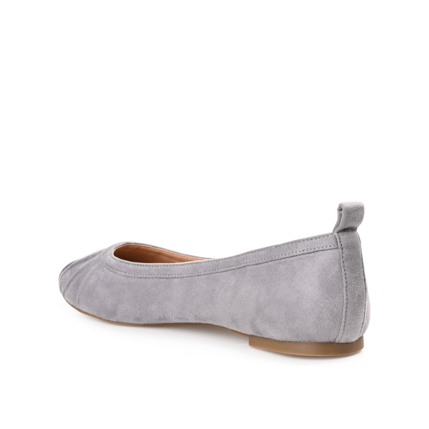 TANNYA RUCHED BALLET FLATS IN FAUX SUEDE - Grey