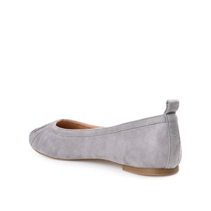 TANNYA RUCHED BALLET FLATS IN FAUX SUEDE - Grey
