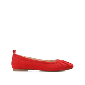 TANNYA RUCHED BALLET FLATS IN FAUX SUEDE