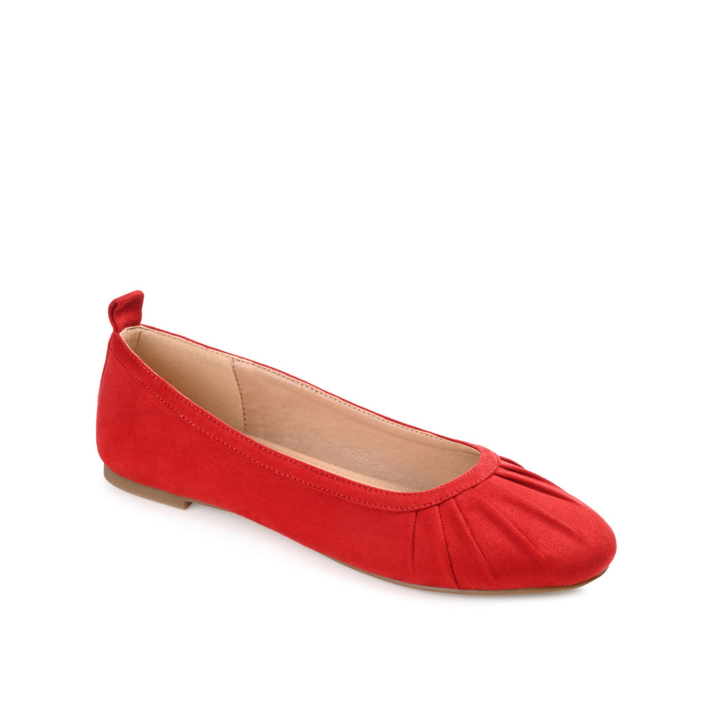 TANNYA RUCHED BALLET FLATS IN FAUX SUEDE