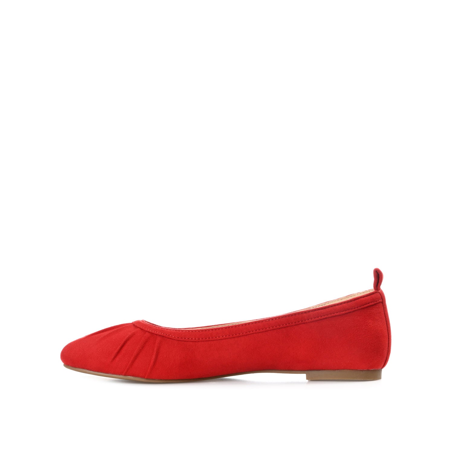 TANNYA RUCHED BALLET FLATS IN FAUX SUEDE - Red