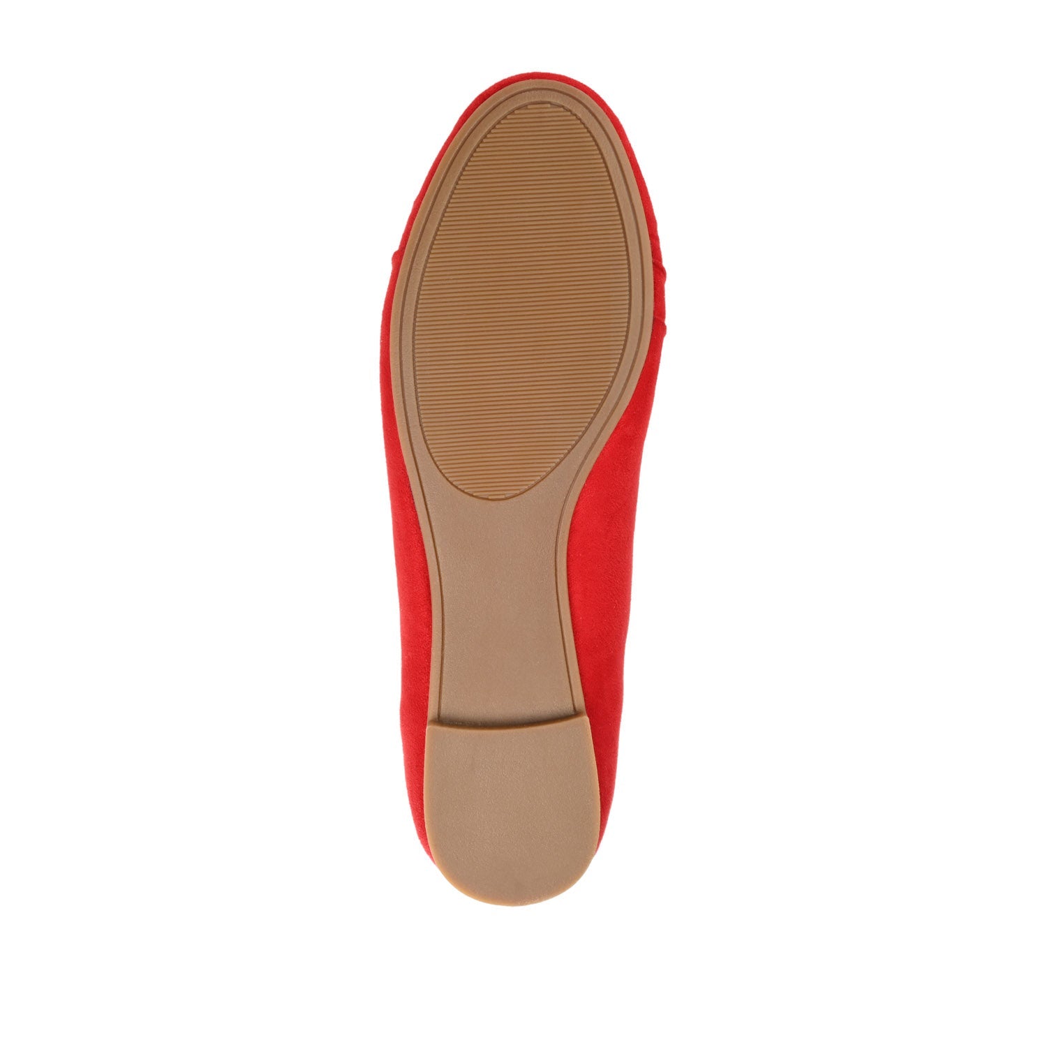 TANNYA RUCHED BALLET FLATS IN FAUX SUEDE - Red