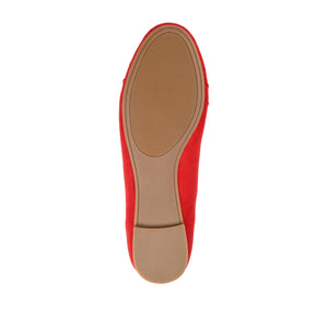 TANNYA RUCHED BALLET FLATS IN FAUX SUEDE - Red