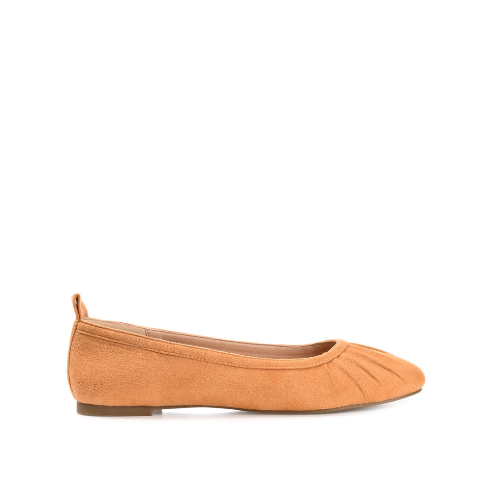 TANNYA RUCHED BALLET FLATS IN FAUX SUEDE