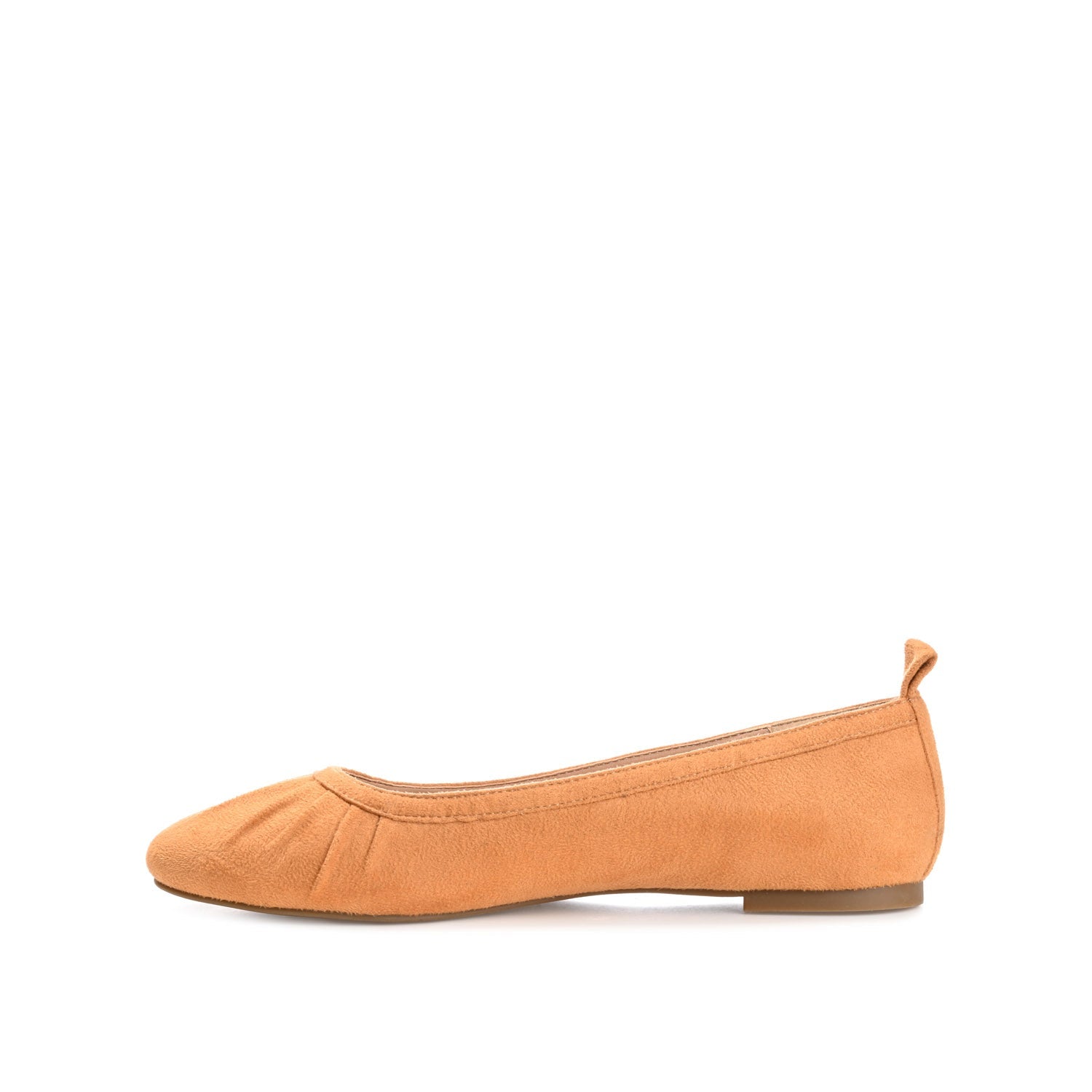 TANNYA RUCHED BALLET FLATS IN FAUX SUEDE - Tan