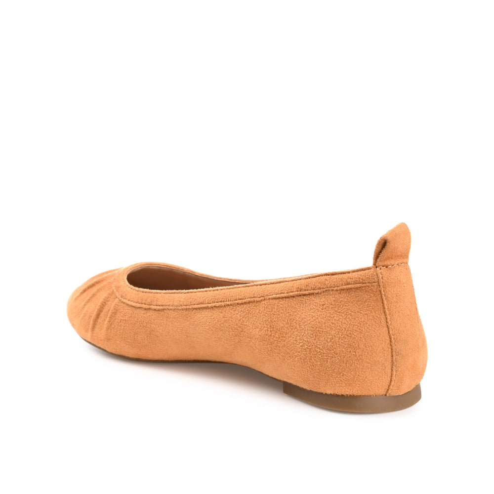 TANNYA RUCHED BALLET FLATS IN FAUX SUEDE