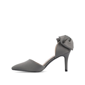 TANZI STILETTO HEELS IN SATIN - Charcoal Satin