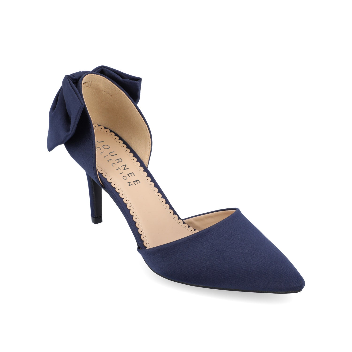 TANZI STILETTO HEELS IN SATIN - Navy Nubuck