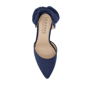 TANZI STILETTO HEELS IN SATIN - Navy Nubuck