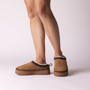 TARIKA MULE SLIPPER - Chestnut
