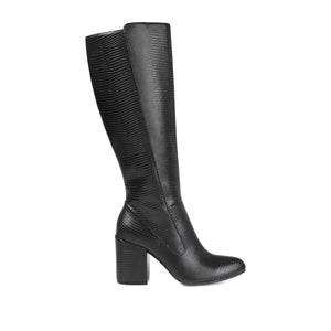 TAVIA KNEE-HIGH BOOTS IN WIDE CALF - Black Lizard
