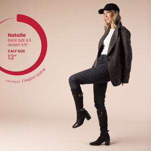 GAIBREE KNEE-HIGH BOOTS IN STRETCHY FABRIC - Black