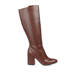TAVIA KNEE-HIGH BOOTS IN WIDE CALF - Tan Lizard