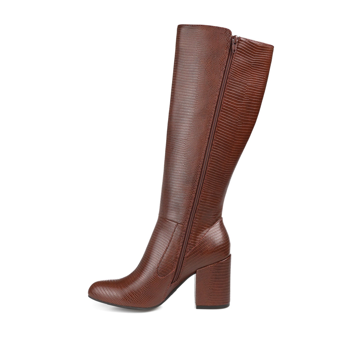 TAVIA KNEE-HIGH BOOTS IN WIDE CALF - Tan Lizard