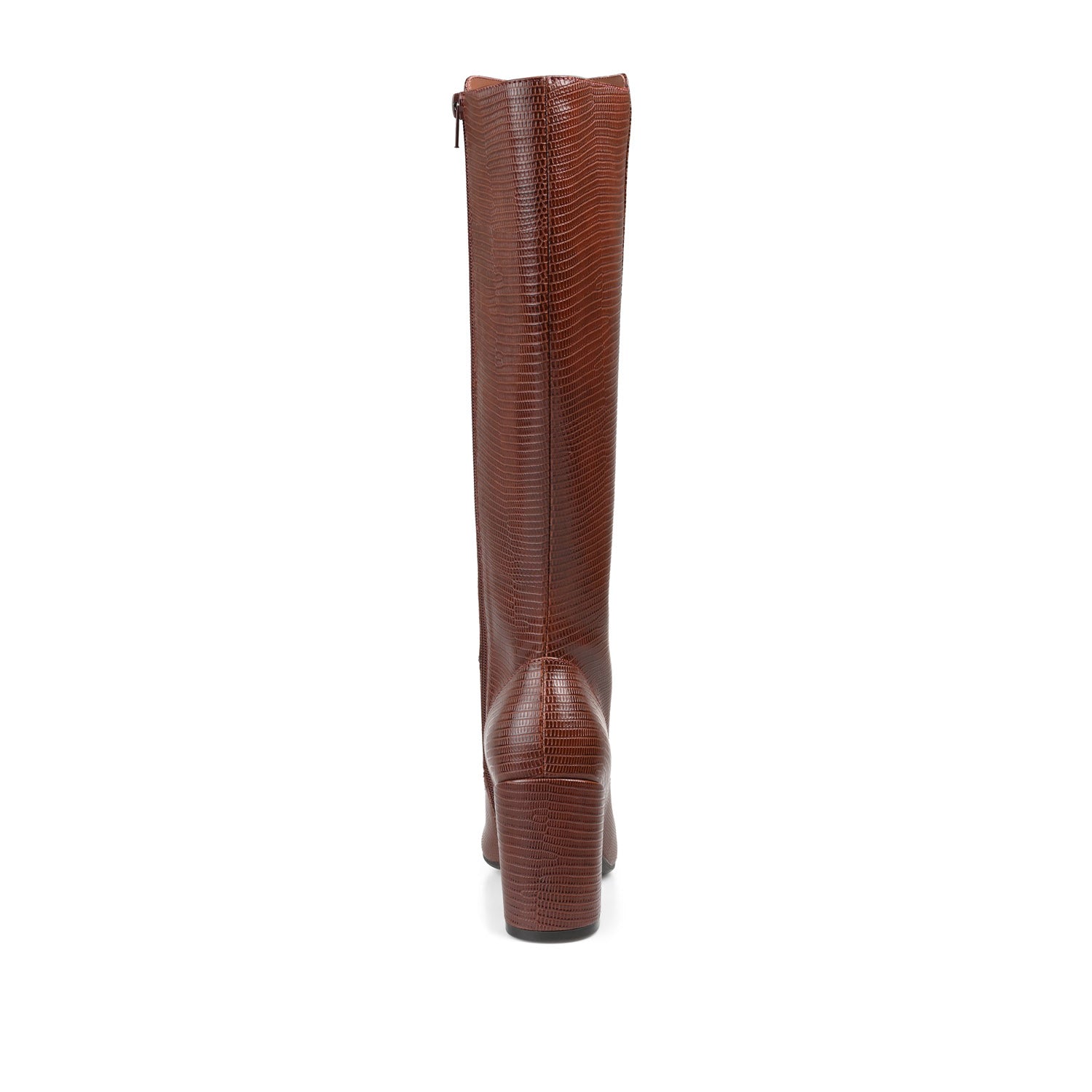 TAVIA KNEE-HIGH BOOTS IN VEGAN LEATHER - Tan Lizard