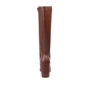 TAVIA KNEE-HIGH BOOTS IN WIDE CALF - Tan Lizard