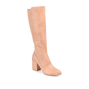 TAVIA KNEE-HIGH BOOTS IN VEGAN LEATHER - Blush Lizard