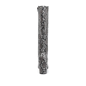 TAVIA KNEE-HIGH BOOTS IN X-WIDE CALF - Grey Snake