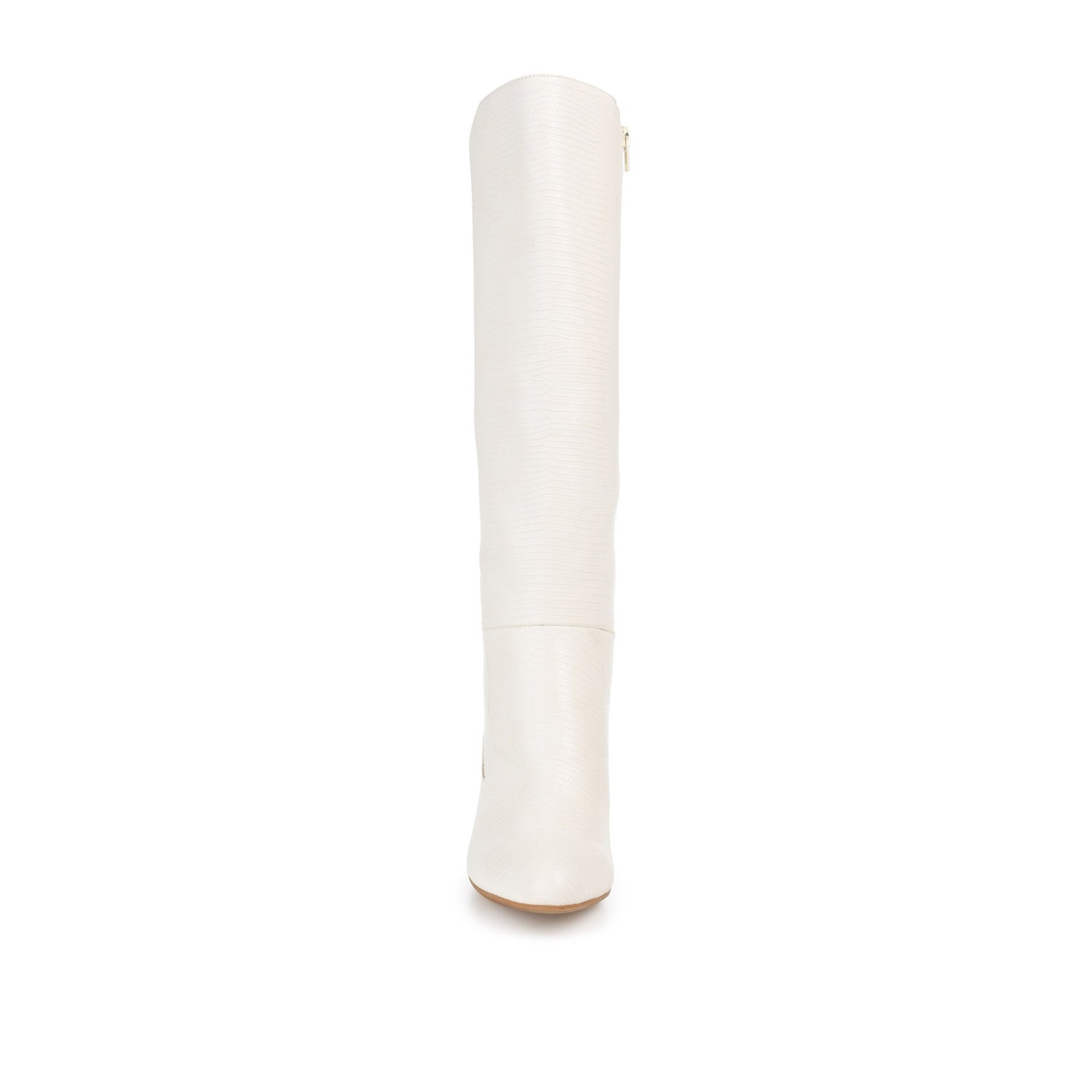 TAVIA KNEE-HIGH BOOTS IN WIDE CALF - White Lizard