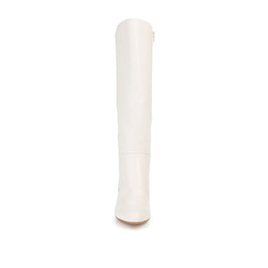 TAVIA KNEE-HIGH BOOTS IN WIDE CALF - White Lizard