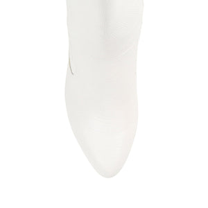 TAVIA KNEE-HIGH BOOTS IN WIDE CALF - White Lizard