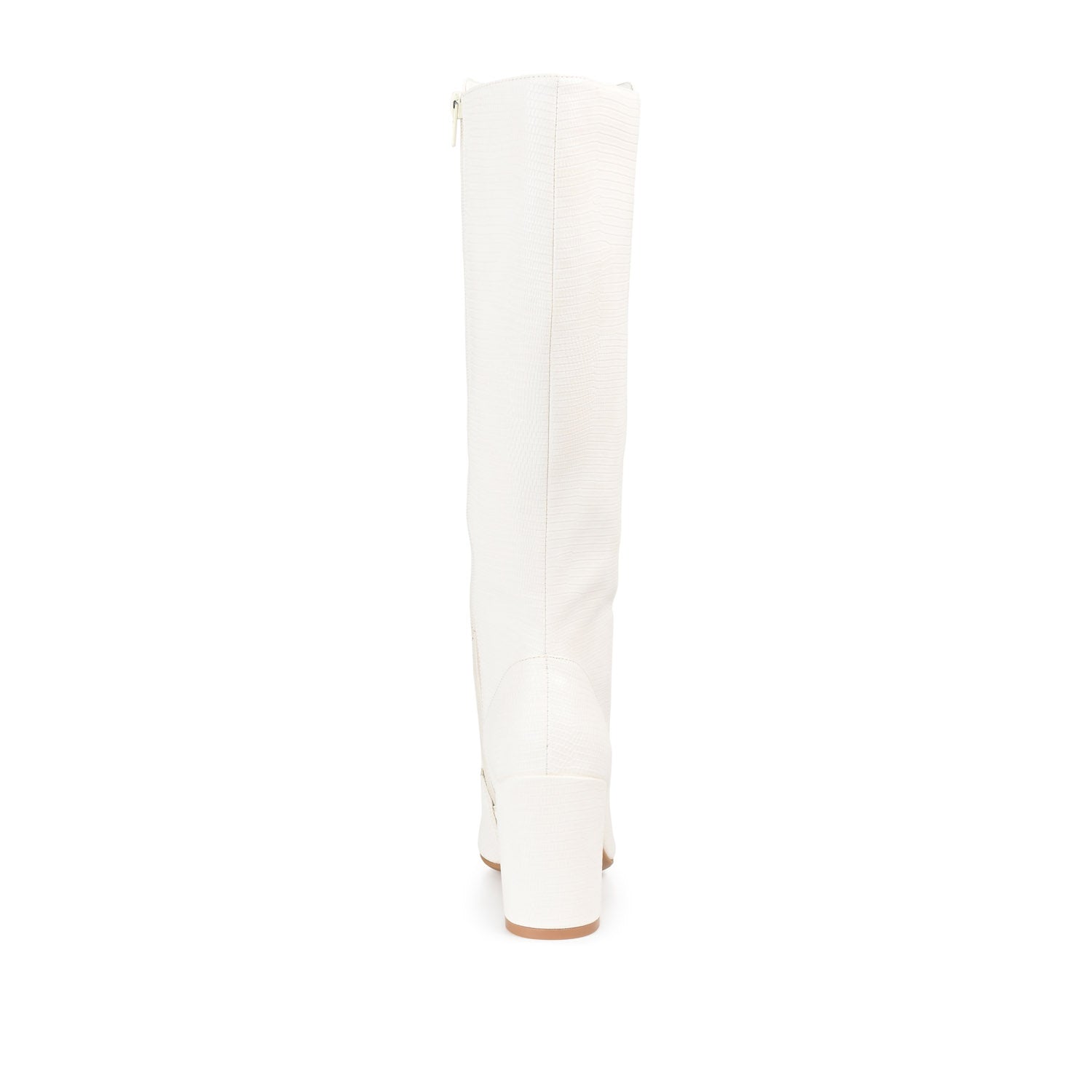 TAVIA KNEE-HIGH BOOTS IN VEGAN LEATHER - White Lizard