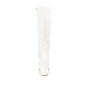 TAVIA KNEE-HIGH BOOTS IN VEGAN LEATHER - White Lizard