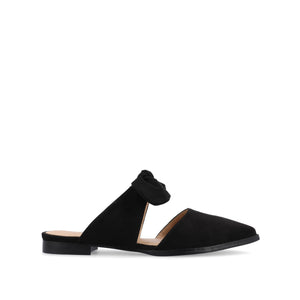 TELULAH MULE FLATS IN FAUX SUEDE - Black