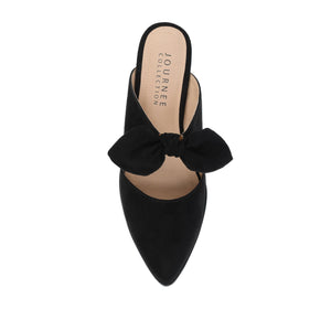 TELULAH MULE FLATS IN FAUX SUEDE - Black