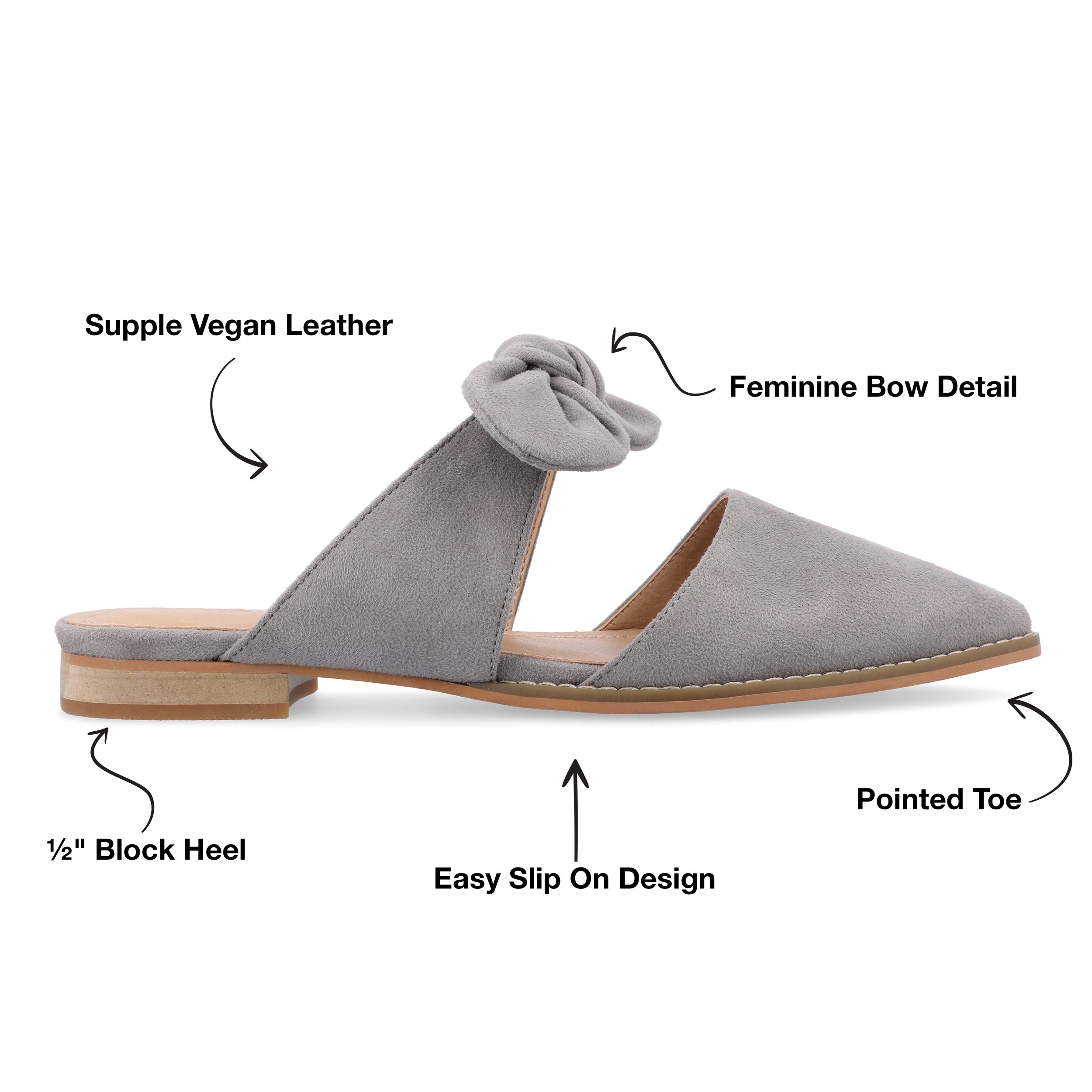 TELULAH MULE FLATS IN NARROW - Grey