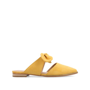 TELULAH MULE FLATS IN FAUX SUEDE - Mustard