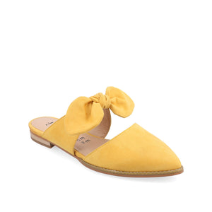 TELULAH MULE FLATS IN FAUX SUEDE - Mustard