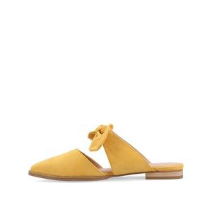 TELULAH MULE FLATS IN FAUX SUEDE - Mustard