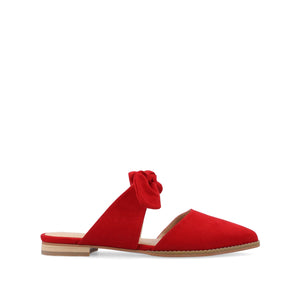 TELULAH MULE FLATS IN FAUX SUEDE - Red