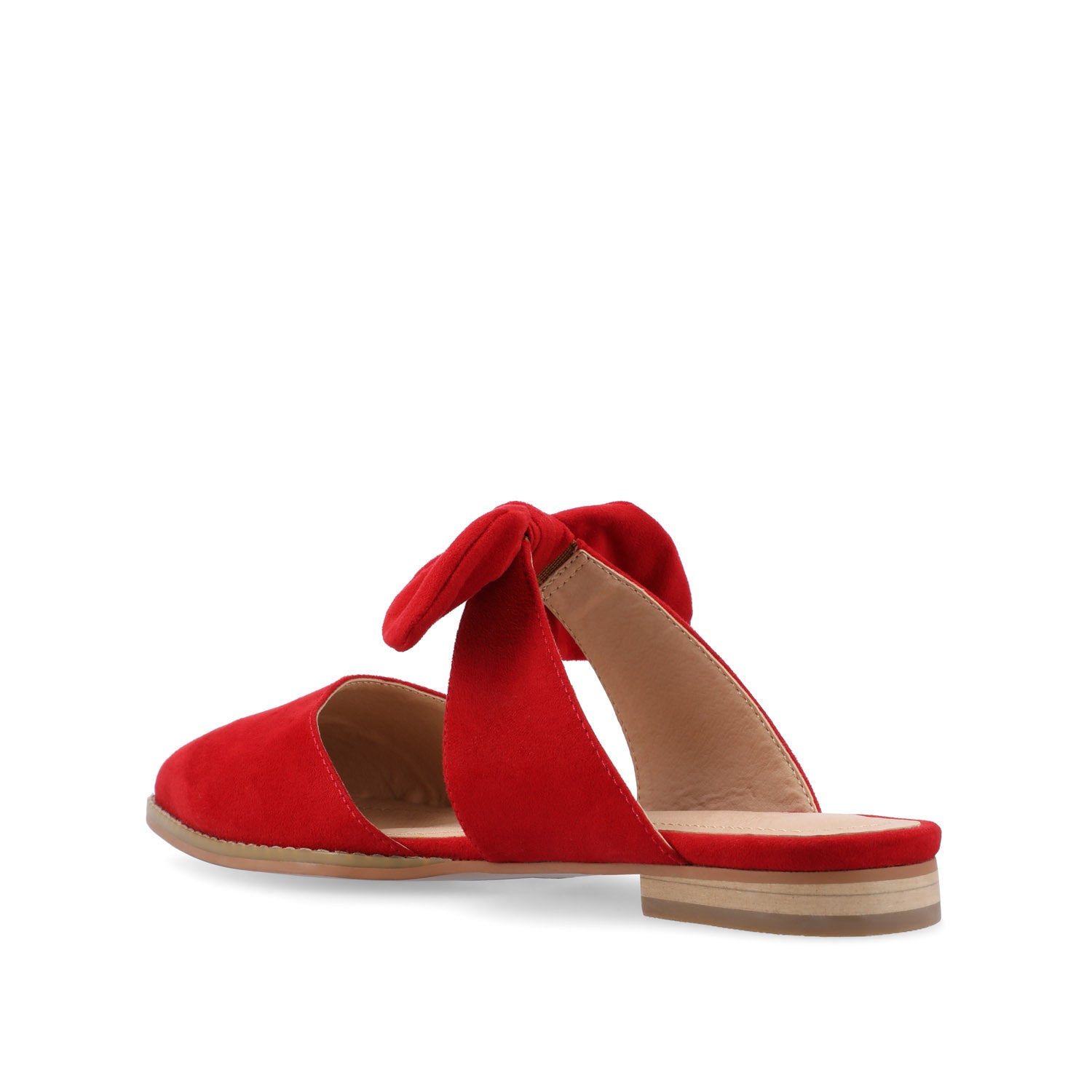 TELULAH MULE FLATS IN FAUX SUEDE - Red