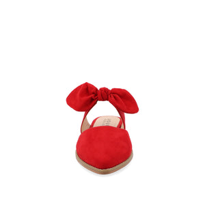 TELULAH MULE FLATS IN FAUX SUEDE - Red