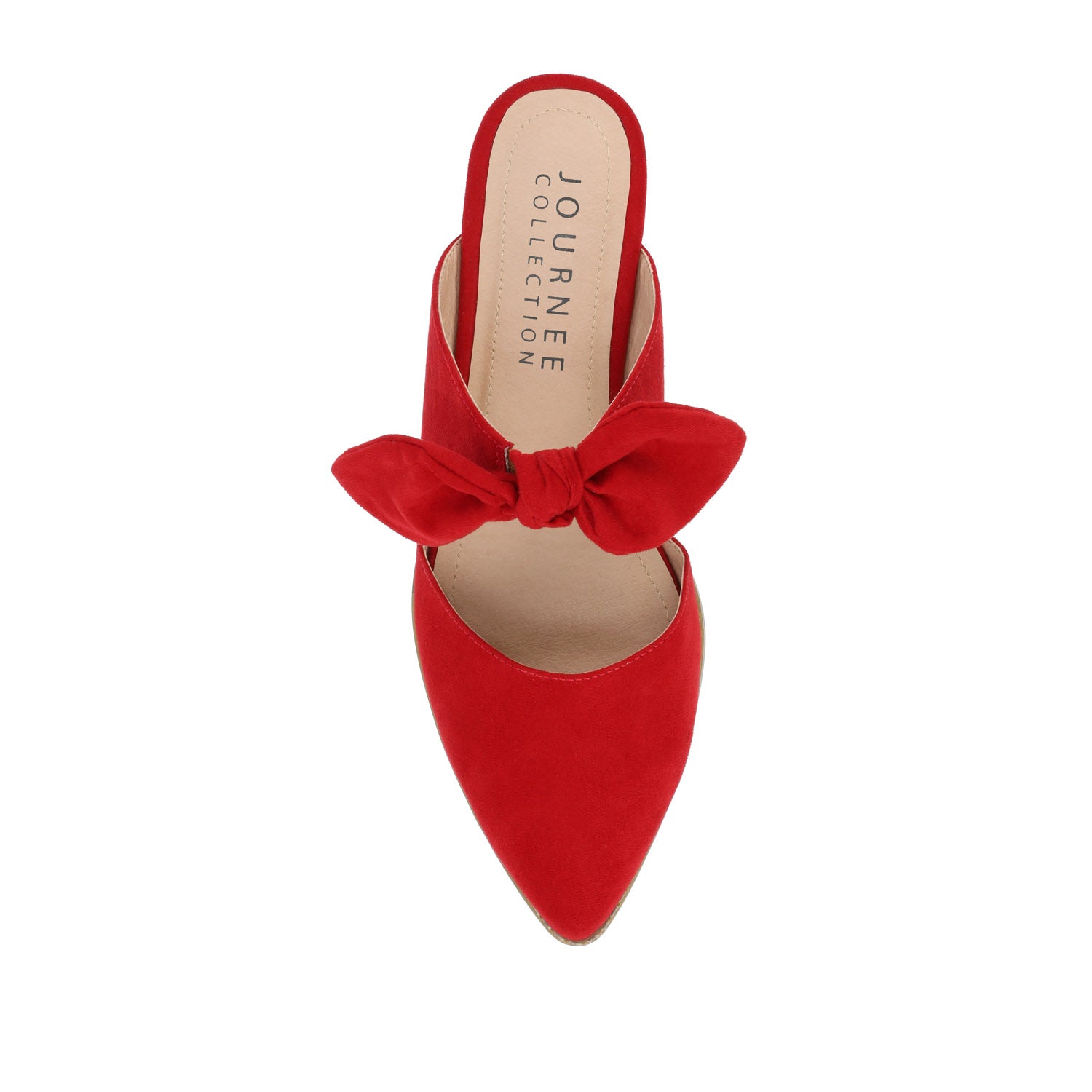 TELULAH MULE FLATS IN FAUX SUEDE - Red